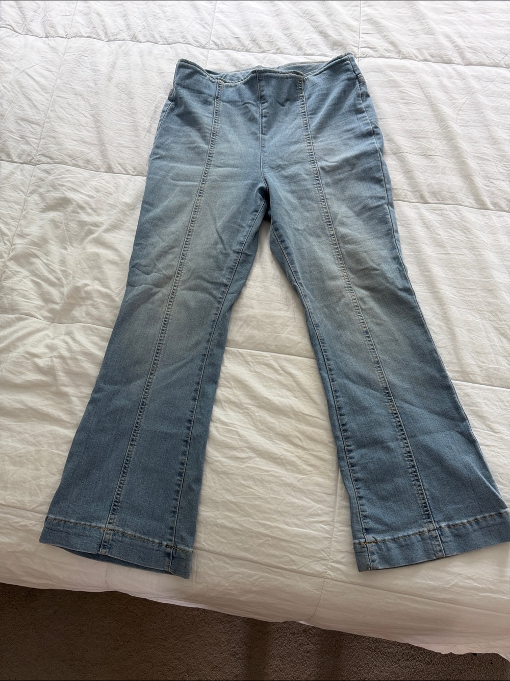 INC International Concepts Light Blue Flared Jeans, Capri with Center Seams
